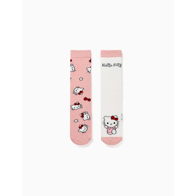 Lot de 2 chaussettes antidérapantes avec imprimés Hello Kitty multicolore <span itemprop=