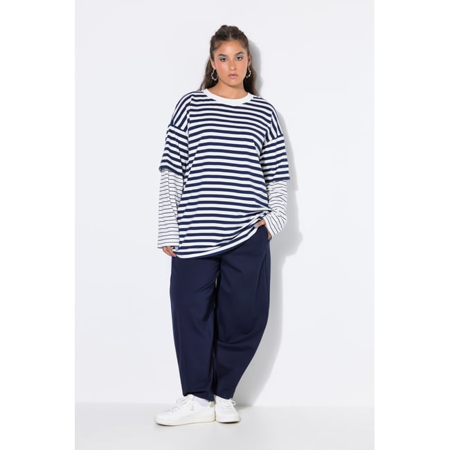 T-shirt à manches longues, coupe oversize bleu nuit <span itemprop=