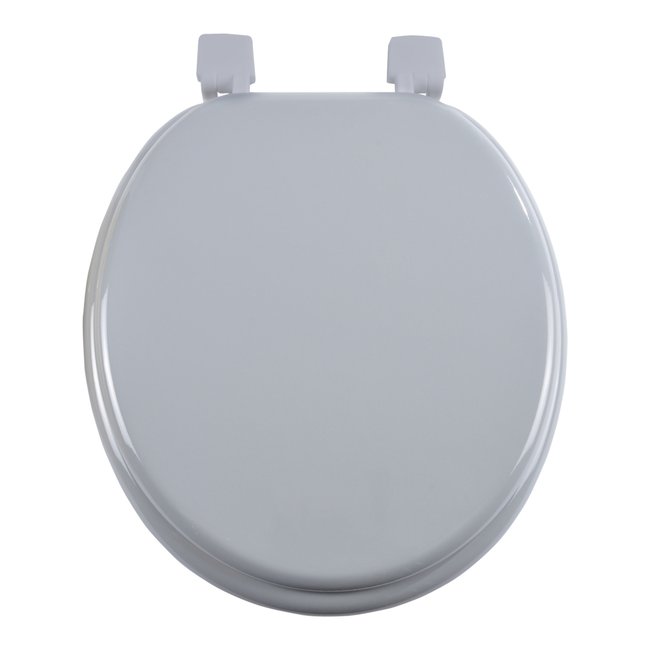 Abattant WC Gris MDF – Charnières Plastiques – 47 x 37 cm Couleur gris <span itemprop=