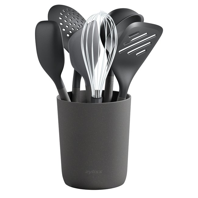 Set de utensilios de 7 piezas negro <span itemprop=