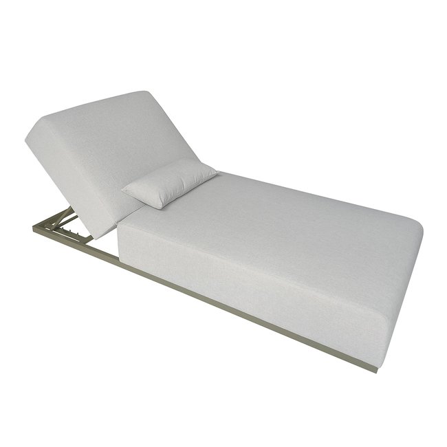 Transat inclinable 216cm en aluminium Kaki clair CAVALLO kaki clair <span itemprop=