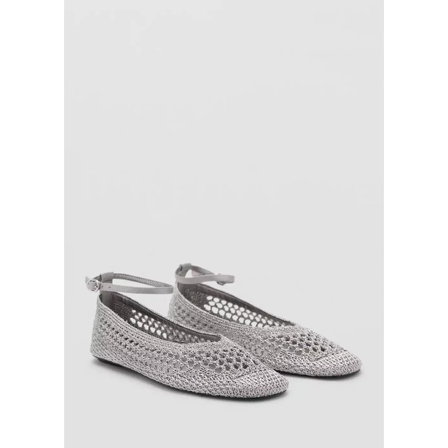 Ballerines en crochet avec bride argent <span itemprop=