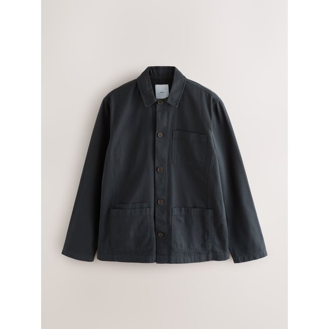 Surchemise de travail en twill bleu marine <span itemprop=
