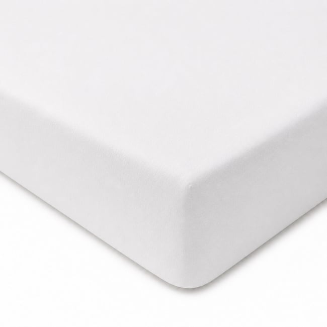 Drap housse bonnet:25 coton lavé uni, MENO blanc <span itemprop=