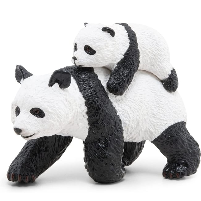 Figurine Panda et son bébé noir <span itemprop=