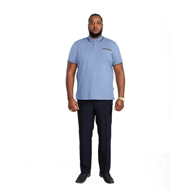 Polo à détail rayé grande taille TALBOT bleu <span itemprop=