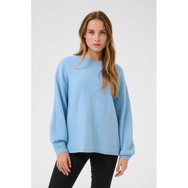 Knitted pullover bleu windsurfer melange <span itemprop=