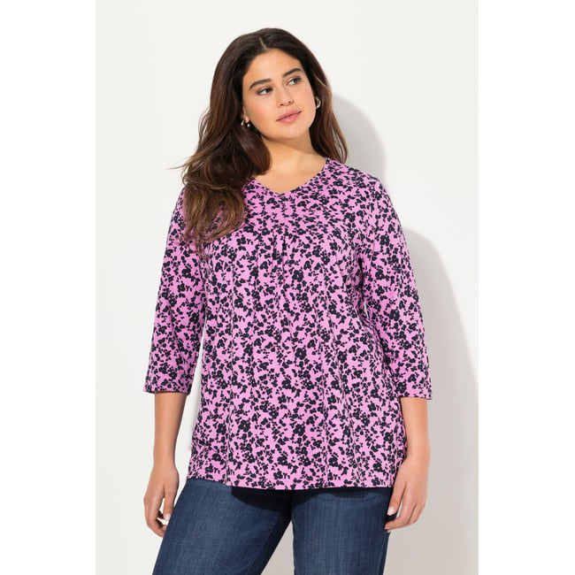 T-shirt avec plis fantaisie améthyste <span itemprop=