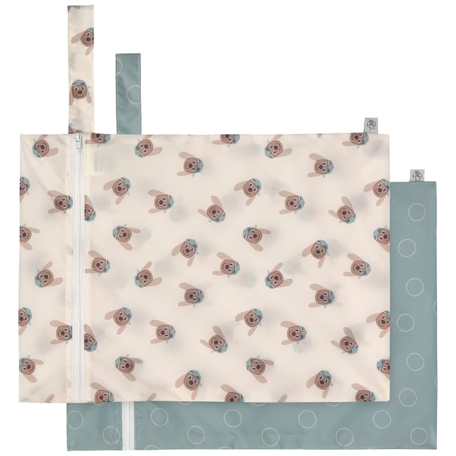 Lot de 2 sacs étanches pour vêtements mouillés vert, marron <span itemprop=