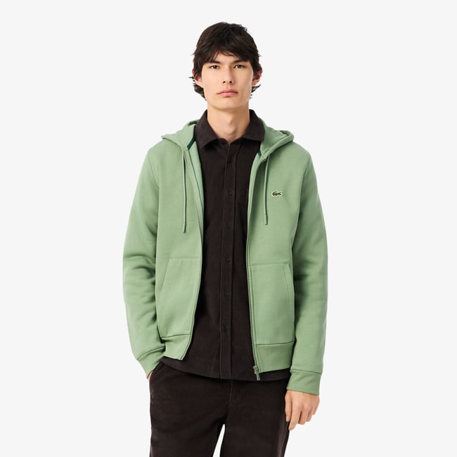Sweatshirt à capuche zippé molleton - LACOSTE