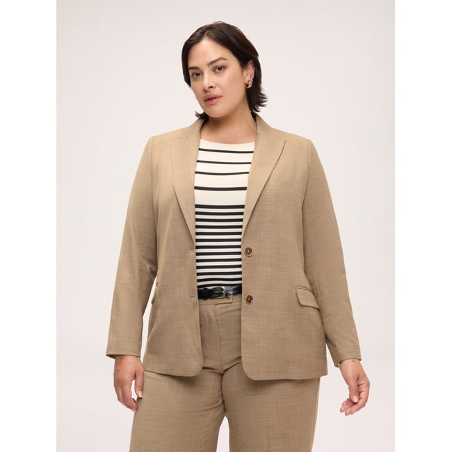 Blazer chiné beige <span itemprop=