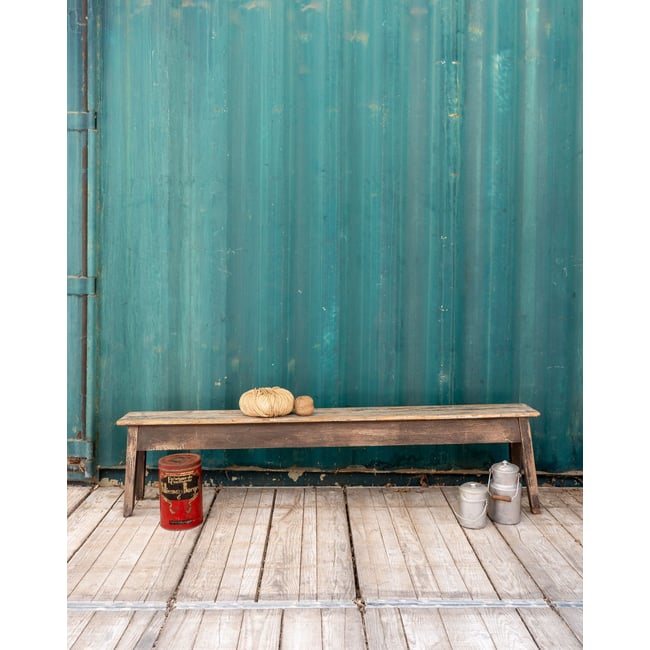Banc en bois Antoine N°466 - Bon état Couleur bois foncé <span itemprop=