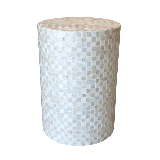 Meuble d'appoint en coquille de Capiz, ZINA Couleur vert <span itemprop=
