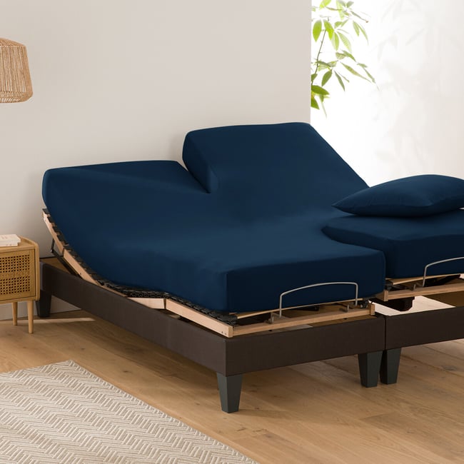 Sábana bajera de punto para cama articulada, Scenario azul océano <span itemprop=
