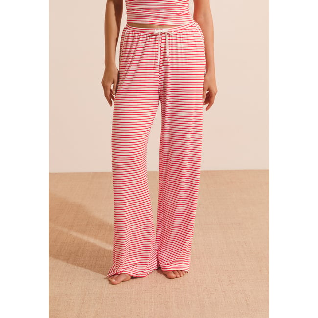 Pantalon de pyjama à rayures VICKY rouge <span itemprop=