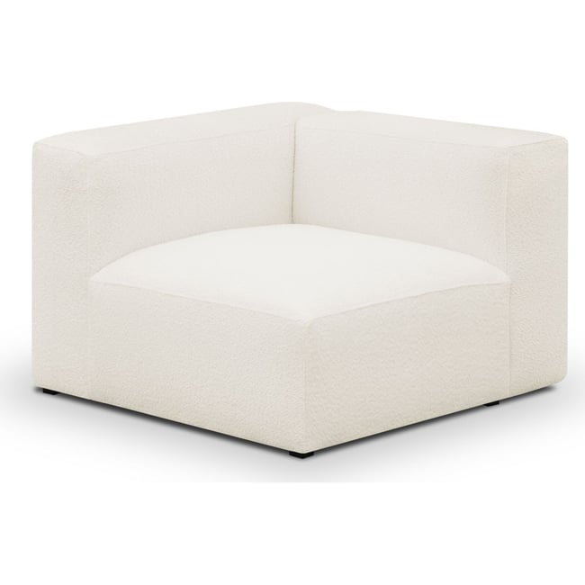 Chauffeuse d'angle à gauche modulable en tissu bouclette - MODULO Couleur beige <span itemprop=
