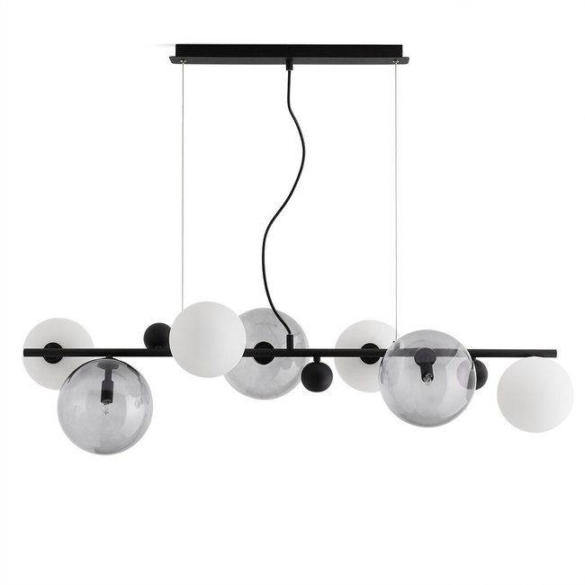 Suspension verre fumé et métal, Bullesco Couleur verre fumé <span itemprop=