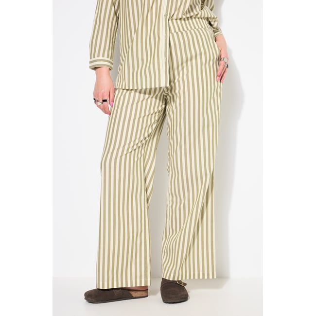 Pantalon rayé vert mousse <span itemprop=