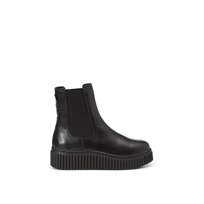 Bottines Chelsea modèle Bianca en cuir de vachette souple noir <span itemprop=