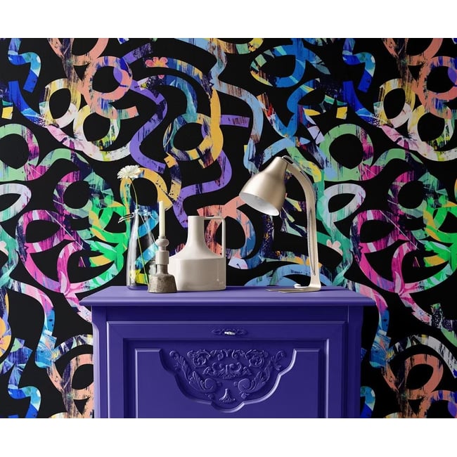 Papier peint pour enfants illustrant des confettis colorés - 255x260 cm (l x h) - LA TOUCHE ORIGINALE