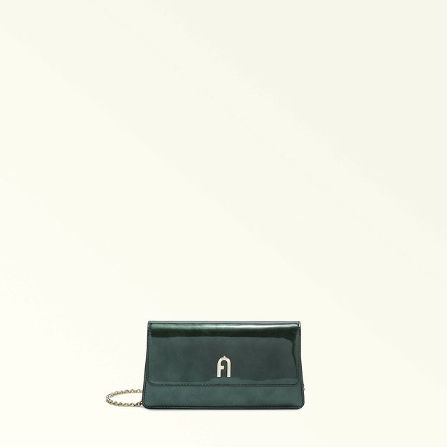 Carteira pequena com alça a tiracolo, FURLA DIAMANTE verde escuro <span itemprop=