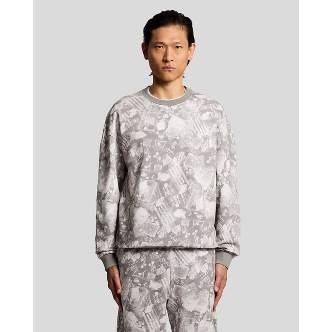 Sweat-shirt industriel graphique gris froid <span itemprop=