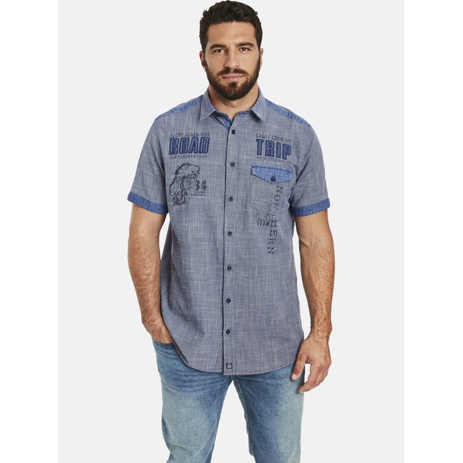Chemise à manches courtes NATTFARI bleu <span itemprop=