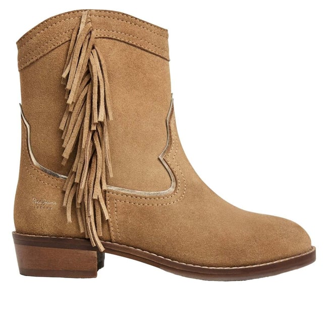 Bottes Cowboy En Daim brun cognac <span itemprop=