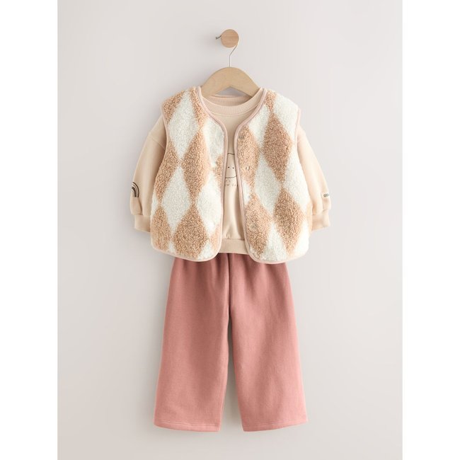 Veste, sweat et pantalon de jogging, 3 pièces ours en peluche neutre <span itemprop=