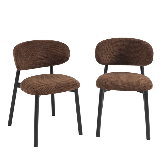Lot de 2 chaises en tissu et acier CIARA - SORELH