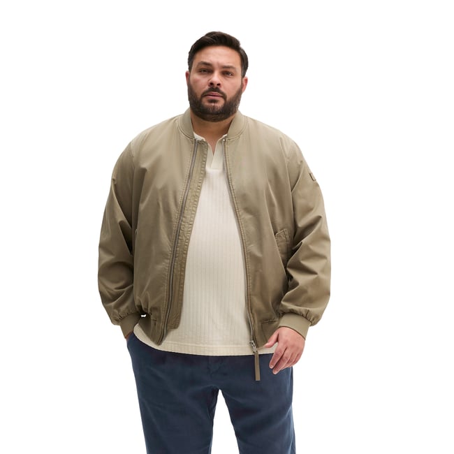 Blouson régulier en sergé de coton bio marron <span itemprop=