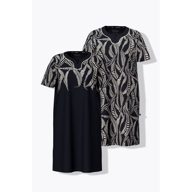 Lot de 2 chemises de nuits/T-shirts longs noir <span itemprop=