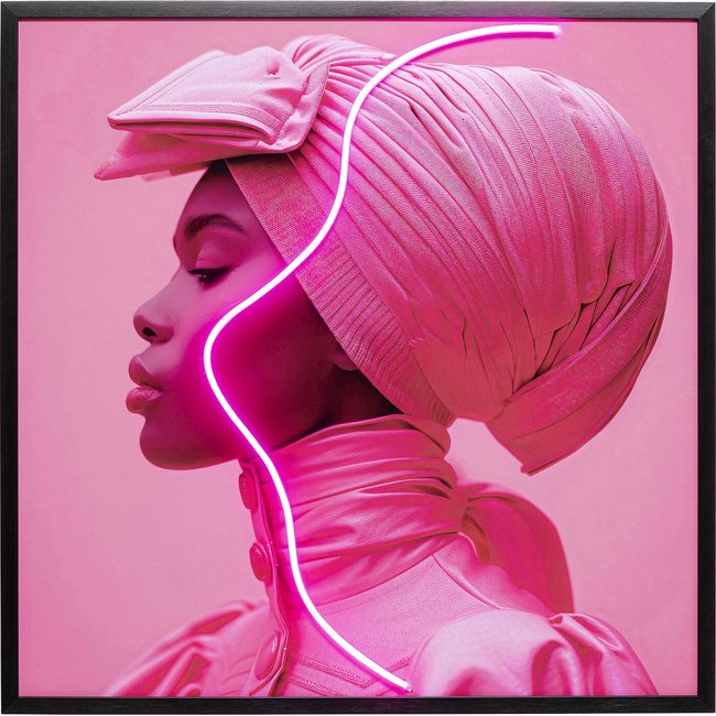 Tableau LED femme foulard Couleur rose <span itemprop=