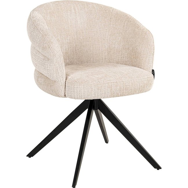 Chaise pivotante, Forme organique Couleur beige chenille niagara <span itemprop=