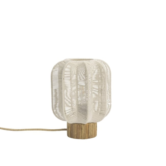 Lampe à poser organique coton Couleur crème <span itemprop=
