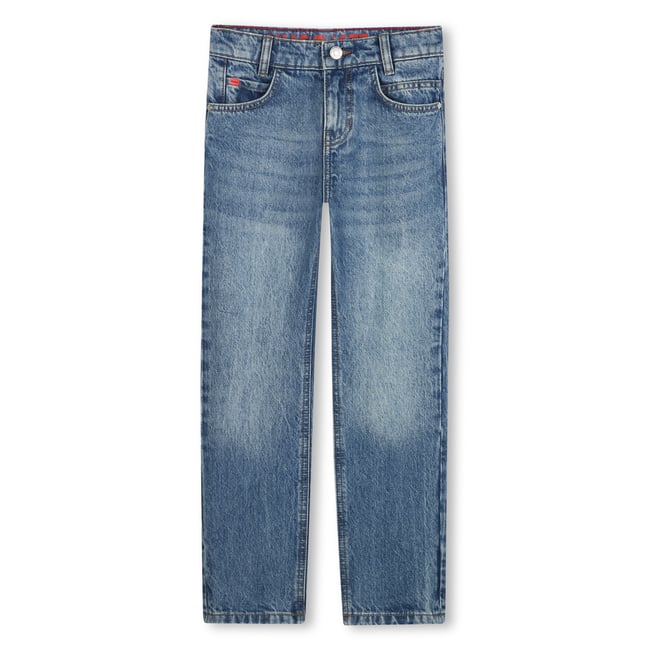 Pantalon en jean dble stone+brossage <span itemprop=