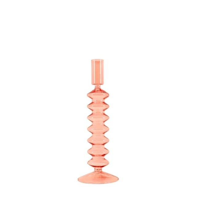 Bougeoir perles en verre 24cm - DECOSTAR