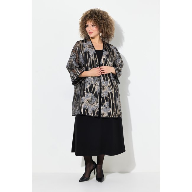 Veste ouverte en dentelle noir <span itemprop=