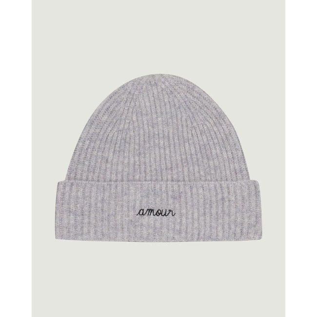 Vincennes Lambswool Beanie, grey, MAISON LABICHE