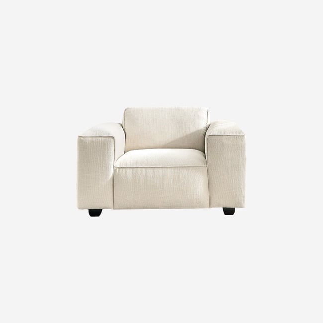 Fauteuil droit polyester POSADA II Couleur ivoire <span itemprop=