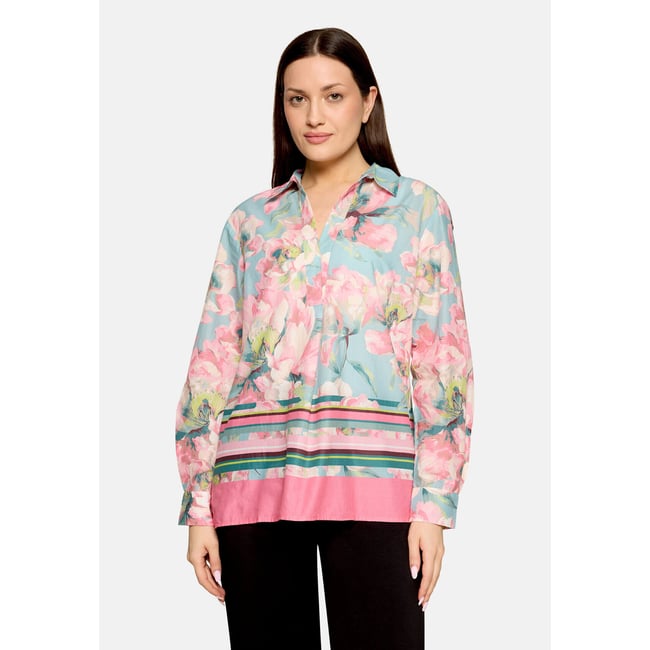 Chemisier long à manches longues mint/rosé <span itemprop=