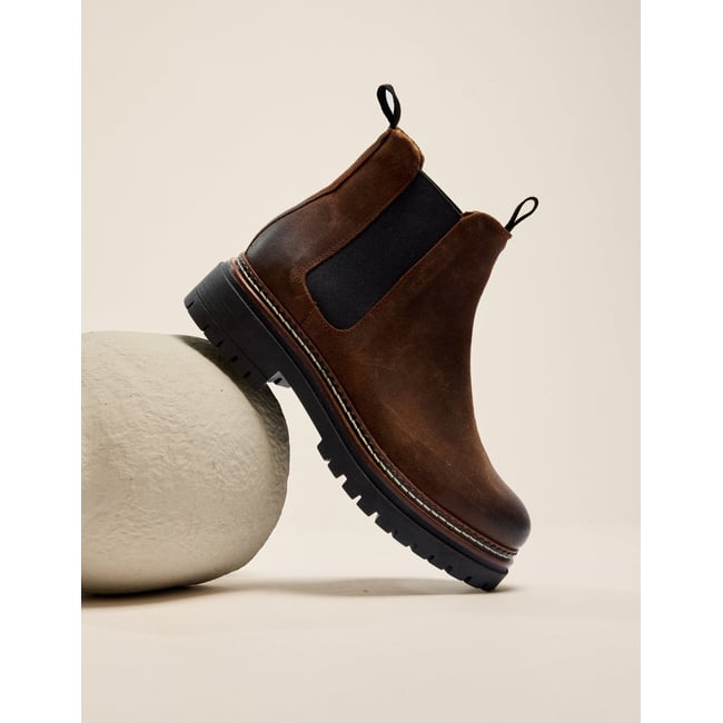 Bottines PERNILLE suède huilé marron <span itemprop=