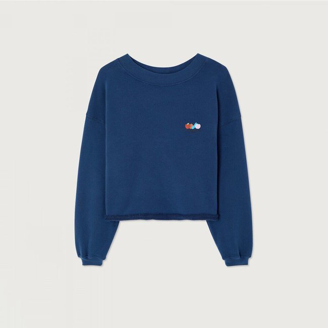 Sudadera cuello barco, manga larga, ATUBAY azul oscuro <span itemprop=