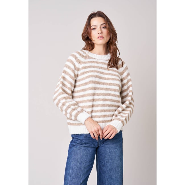 Pull femme rayé en maille douce IPHIGENIE - DEELUXE