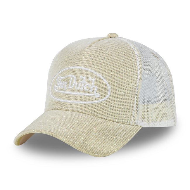 Casquette trucker Shiny or/blanc <span itemprop=