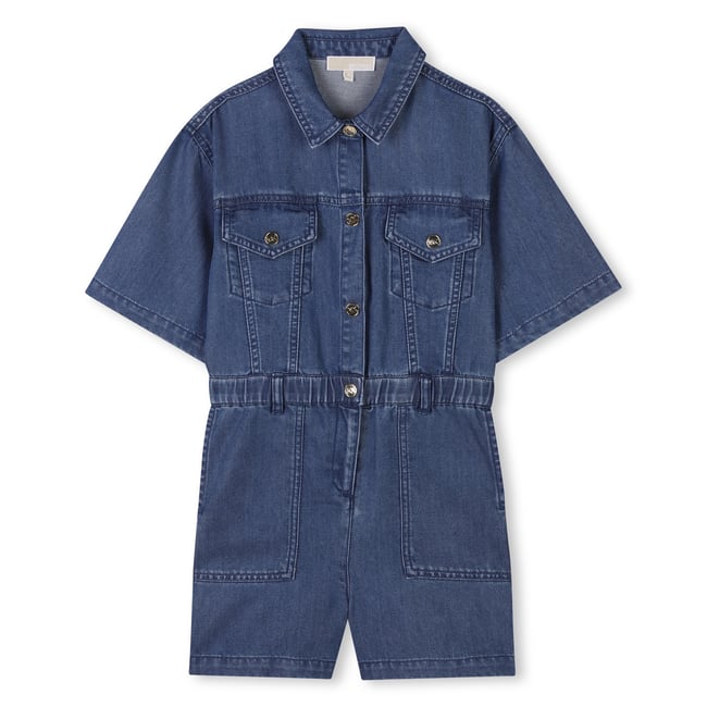Combinaison à manches courtes denim blue <span itemprop=