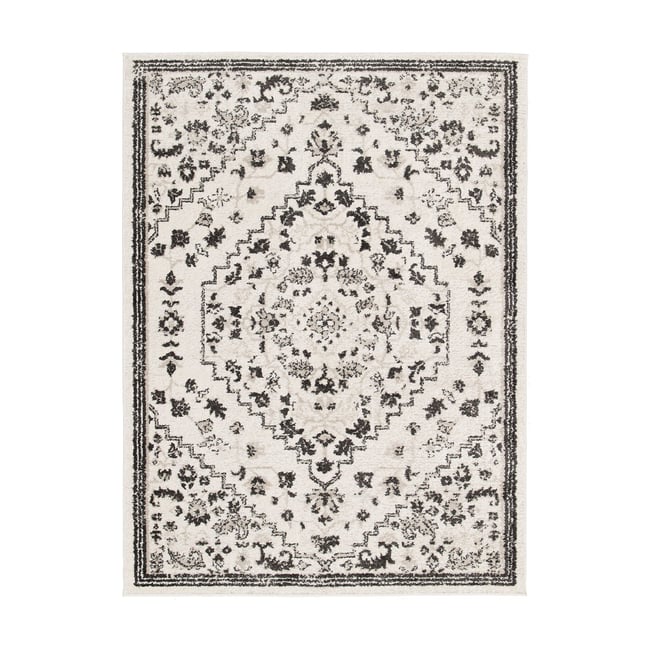 Tapis doux en relief haut-bas ESMA Couleur gris minéral <span itemprop=