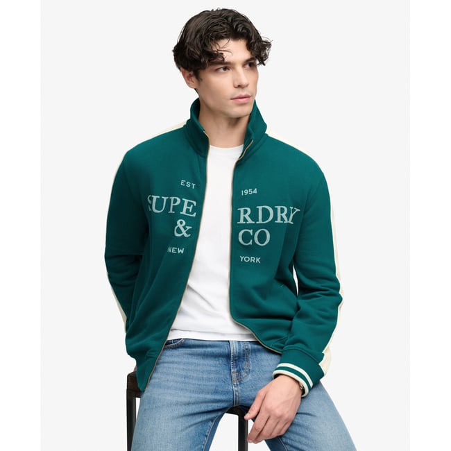 Veste Track Company Logo Coupe Décontractée vert forêt <span itemprop=