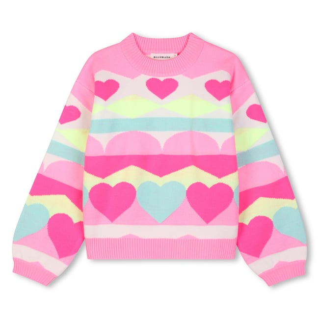 Pull tricot jacquard multico <span itemprop=