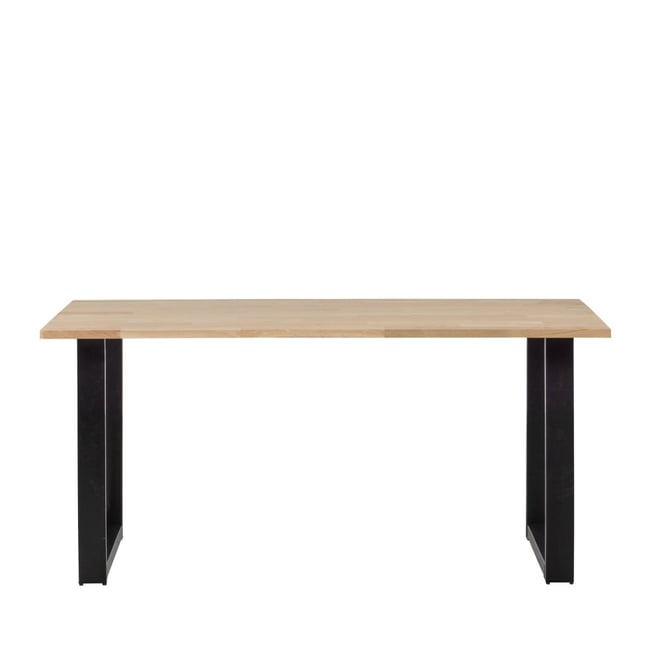 Table à manger en bois piétement en U 180x90cm naturel - TABLO Couleur naturel <span itemprop=
